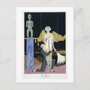 Night, 1925 (pochoir print) postcard