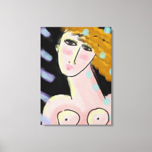 Night 2 Abstract Digital Portrait of a Woman Canvas Print
