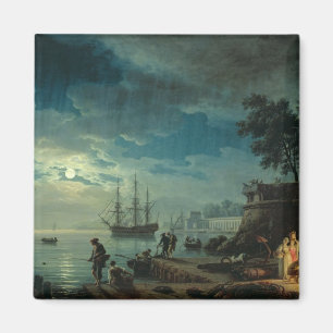 Night: A Port in the Moonlight, 1748 Magnet