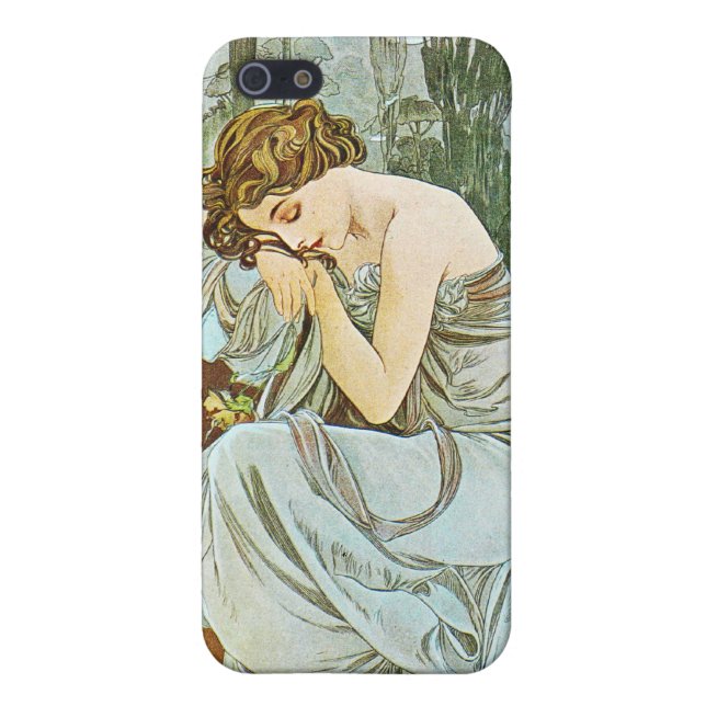 Night, Alphonse Mucha iPhone Case (Back)