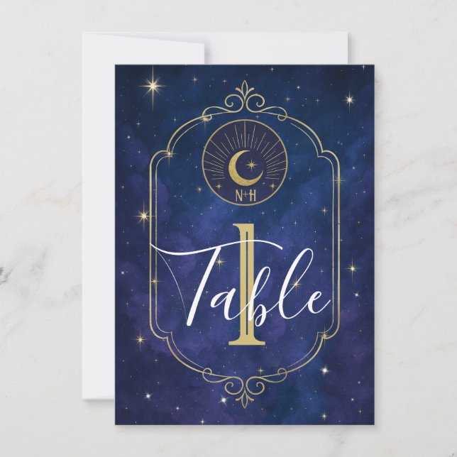 Night Among The Stars Celestial Skies Table Invitation (Front)