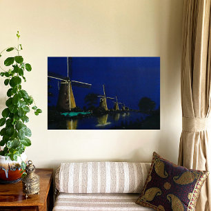 Night at Kinderdijk Poster