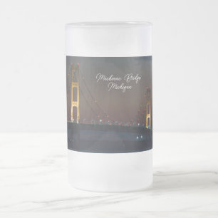 Night At Mackinac Bridge Frosted Mug