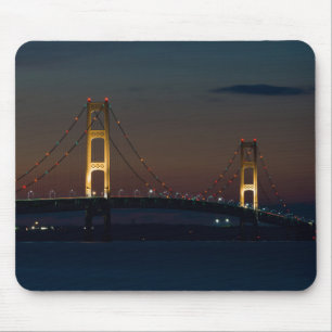 Night At Mackinac Bridge Mouse Mat