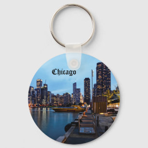 Night At Navy Pier Key Ring
