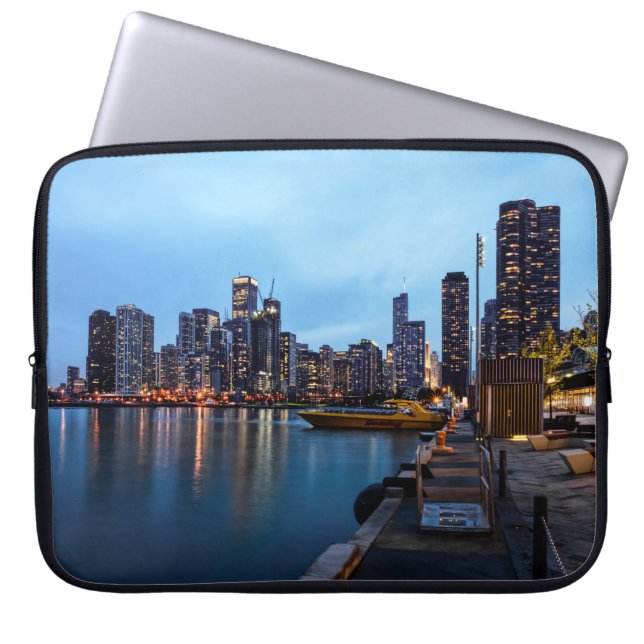 Night At Navy Pier Laptop Sleeve (Front)