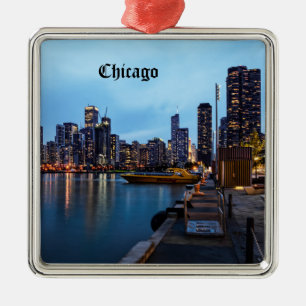 Night At Navy Pier Metal Tree Decoration