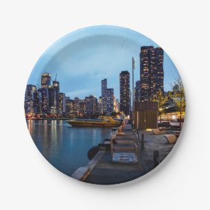 Night At Navy Pier Paper Plate