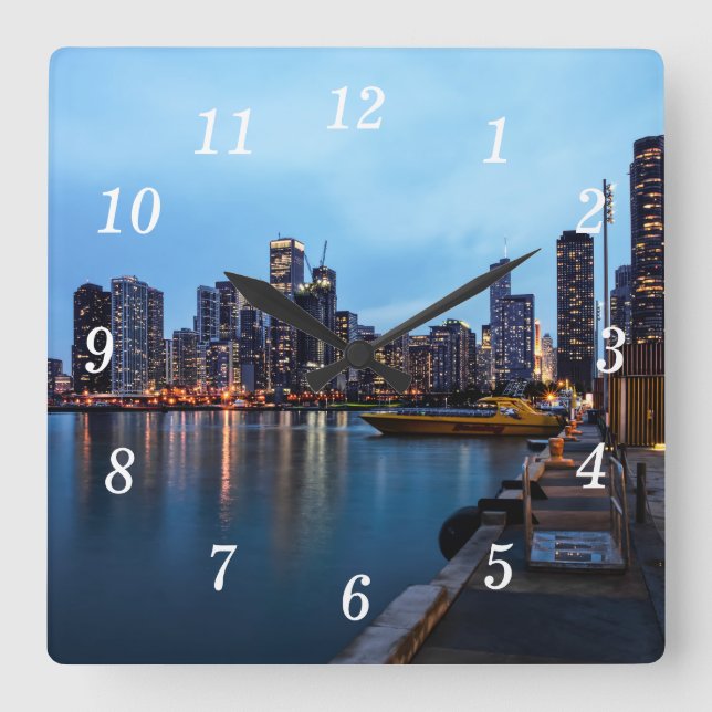 Night At Navy Pier Wall Clock (Front)