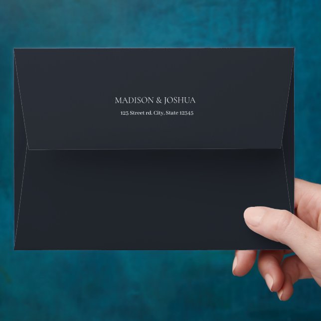 Night at Sea - Midnight Blue Wedding Envelope (Hand)
