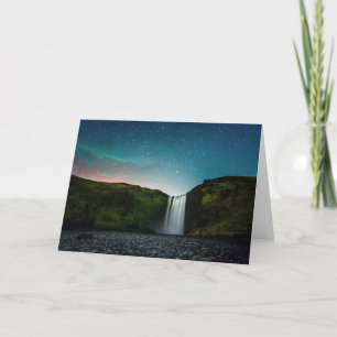 Night at Skógafoss Card