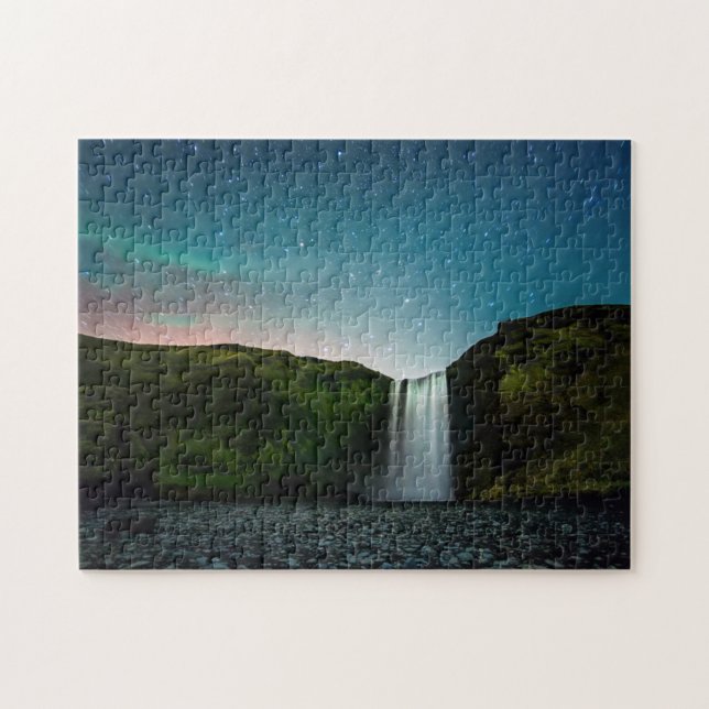 Night at Skógafoss Jigsaw Puzzle (Horizontal)