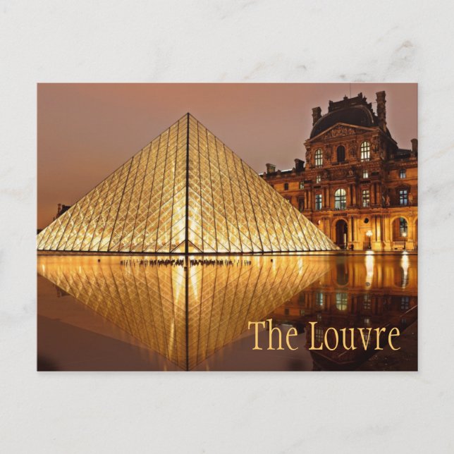 Night at the Louvre, Paris, France Postcard (Front)