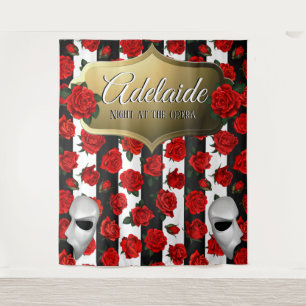 Night at the Opera  Red Roses Elegant Backdrop Tapestry