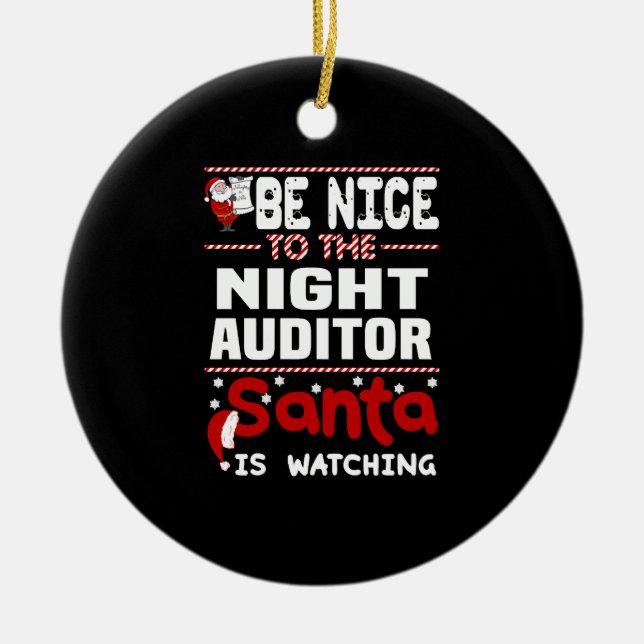 Night Auditor Ceramic Tree Decoration (Front)