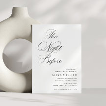 night before black calligraphy rehearsal dinner