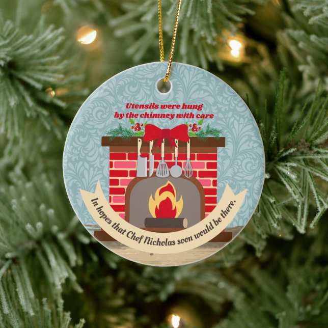 Night before Christmas Chef Nicholas foodie Ceramic Tree Decoration (Tree)