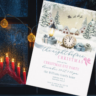 Night Before Christmas Festive Christmas Eve Party Invitation