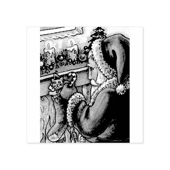 NIGHT BEFORE CHRISTMAS, SANTA RUBBER STAMP (Imprint)