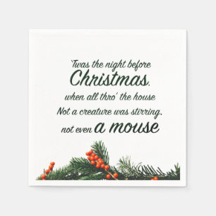 Night Before Christmas Script  Napkin