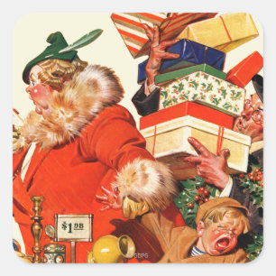 Night before Christmas Square Sticker