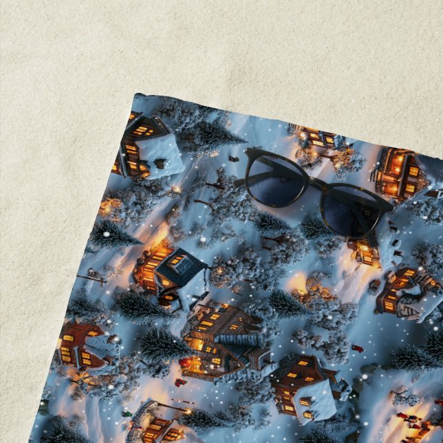 Night Before Christmas - Twilight Serenity  Beach Towel (In Situ)