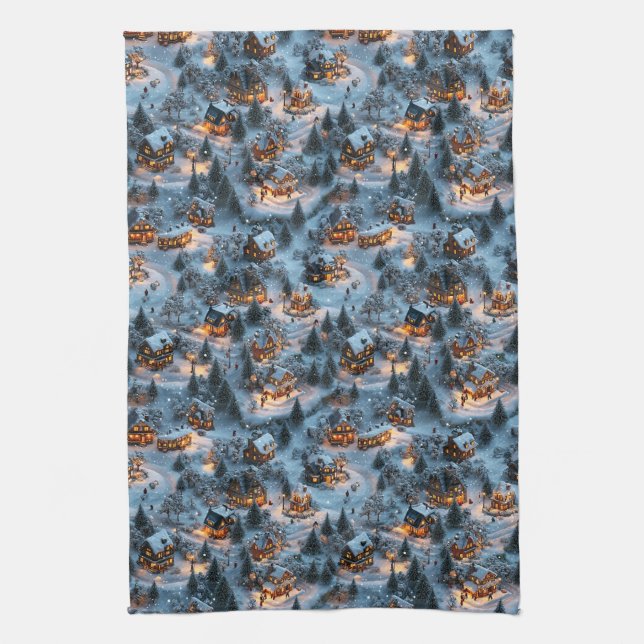 Night Before Christmas - Twilight Serenity  Tea Towel (Vertical)