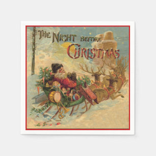 Night Before Christmas Vintage Santa Napkins