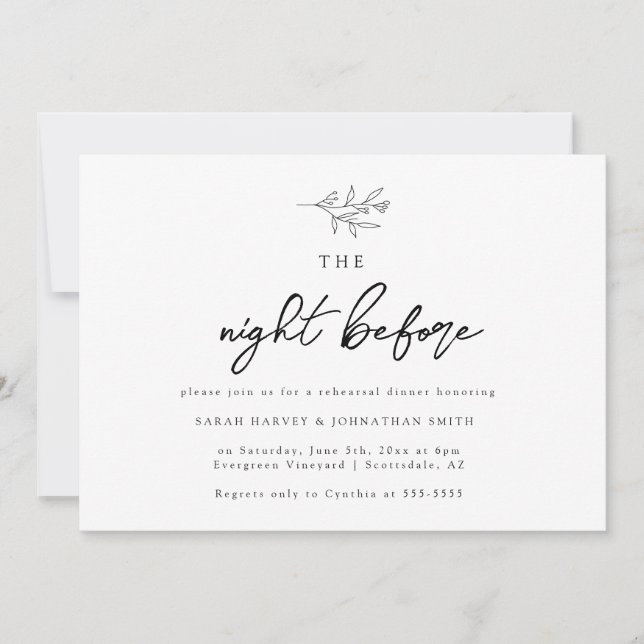 Night Before Foliage Rehearsal Dinner Invitation (Front)