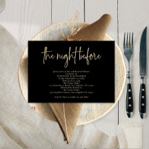 Night Before Gold Black Rehearsal Dinner