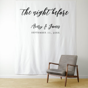 Night Before Rehearsal Dinner Photo Booth Backdrop Tapestry