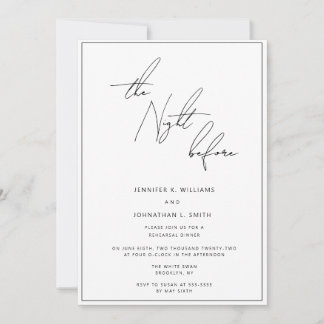 Night Before Script Rehearsal Dinner Invitation