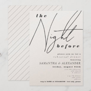 Night Before Typography Wedding Rehearsal Dinner Invitation
