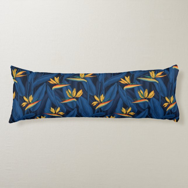Night bird of paradise garden 2 body cushion (Front)