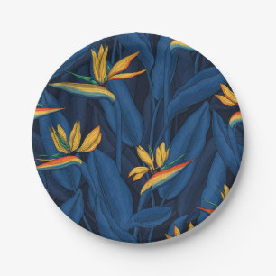 Night bird of paradise garden 2 paper plate