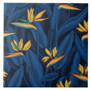 Night bird of paradise garden 2 tile