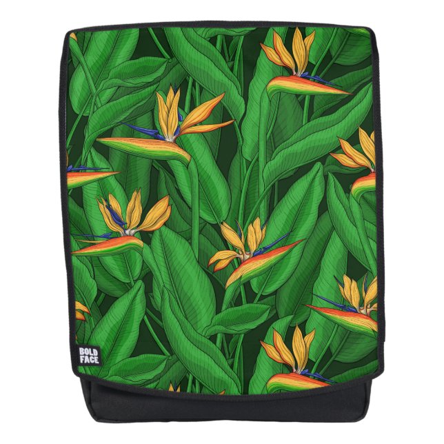 Night bird of paradise garden backpack (Front)