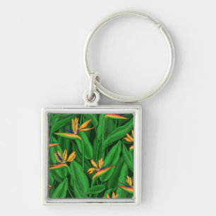 Night bird of paradise garden key ring