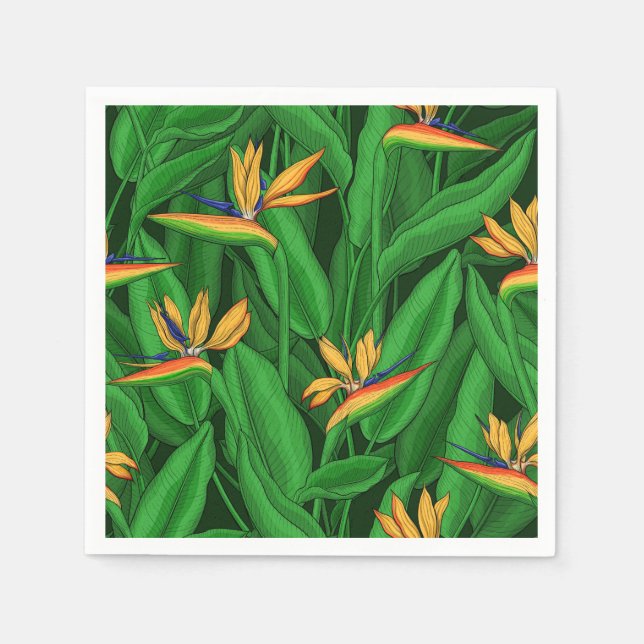 Night bird of paradise garden napkin (Front)