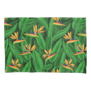 Night bird of paradise garden pillowcase