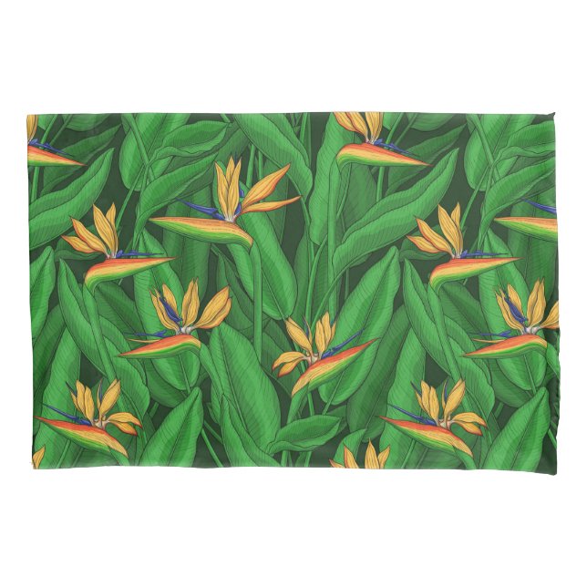 Night bird of paradise garden pillowcase (Front-Left)