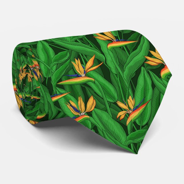 Night bird of paradise garden tie (Rolled)