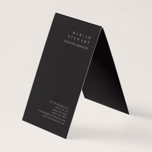 Night Black Minimalist Elegant Modern Plain Business Card