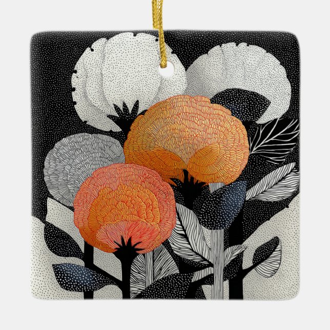 Night Bloom on the Red Planet #2 Ceramic Ornament (Front)