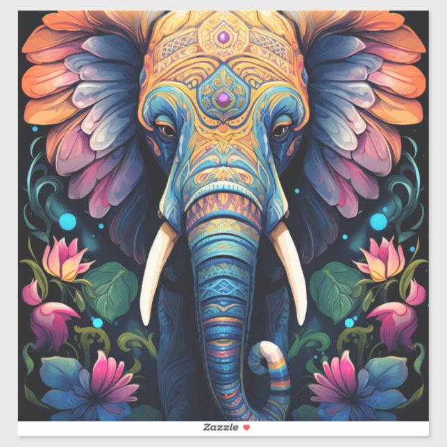 Night Blooming Mandala Elephant (Sheet)