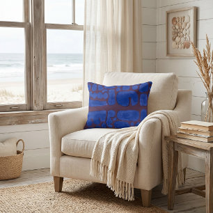 Night Blue Abstract Vintage Art Decorative Cushion