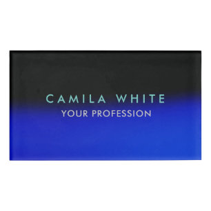 Night Blue Elegant Professional Classy Business Name Tag
