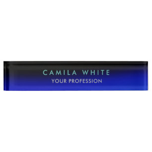 Night Blue Elegant Professional Classy Business Nameplate