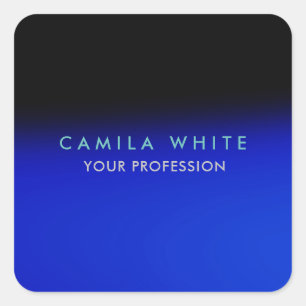 Night Blue Elegant Professional Classy Business Square Sticker