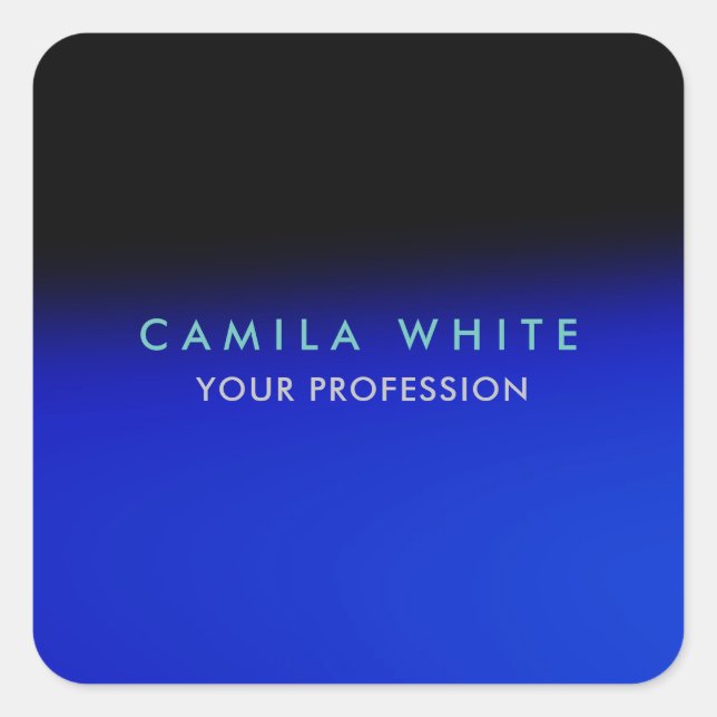 Night Blue Elegant Professional Classy Business Square Sticker (Front)